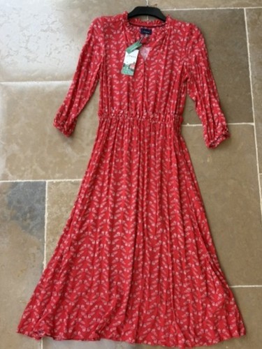 Joules dress red - with, white