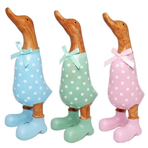 Polka dot duck ornament - polka,