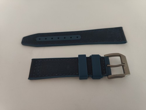 Iwc pilot rubber textile blue - iwc, rubber/textile