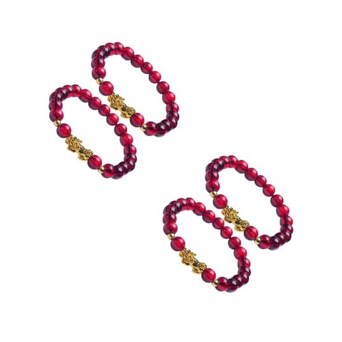 Durable red glass ethnic beads - red,