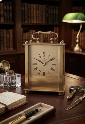 Vintage brass quartz - brass,