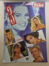 1994 The Sun Page 3 Girl Calendar Kathy Lloyd Jo Guest Angela Lea Vintage