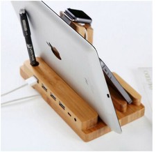 4 Port USB Wooden Charging