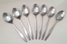 7 Moderna BOSTON dessert spoons 7¼in 18.4cm satin stainless (similar Elkington)