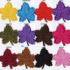Leaf Motifs 9cm Iron On Dress Fabric Sew Patch Maple Acer 13 COLOR BUY 1 2 455D