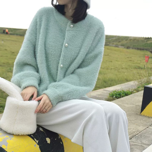 Women faux fur sweater knitted - women,