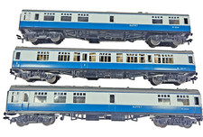 Rack of 3 TTR Trix Twin OO Gauge BR Blue Grey Colour Mk1 Coaches Unboxed rolling