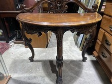 Antique Carved Mahogany Demi