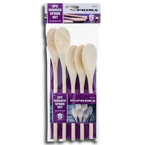 5pc wooden spoons wood - wooden, set
