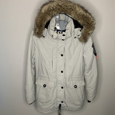 Superdry Everest Mountain Parka Womens Coat White Size 10 UK