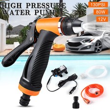 12V Car Washer Portable Water Pump Kit Sprayer Cleaner Hose Van High Pressure