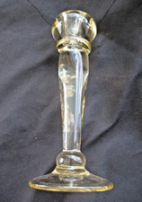 Antique Quality Georgian hand made Yellow Tinged Glass Church Alter Candlestick