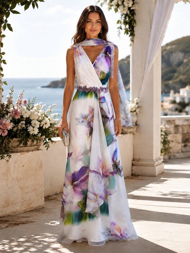 Zeila floral grecian maxi - floral,
