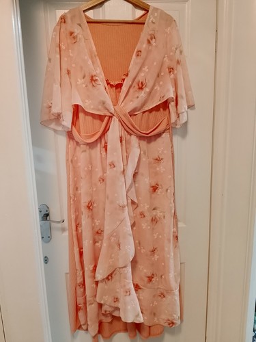 Peach layered prom dress - layered,