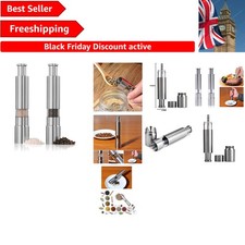 Sleek Stainless Steel Salt & Pepper Grinder Set – Automatic One-Touch Design