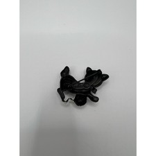 Vintage black cat brooch - black,