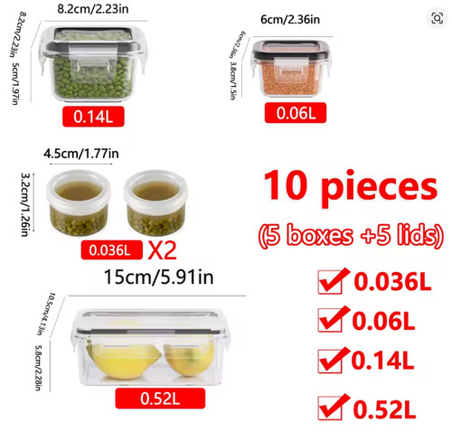 10pcs glass food - 10pcs,