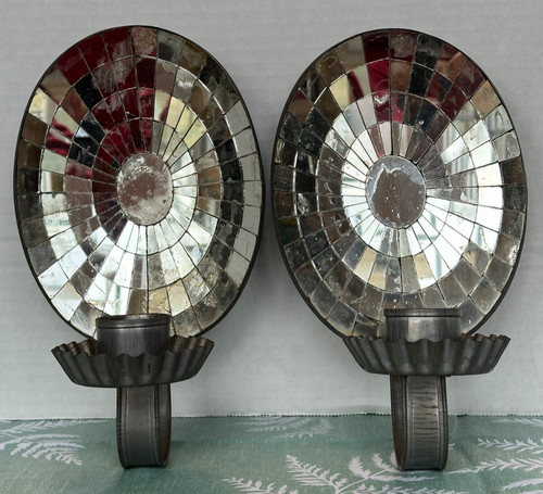 Mirror mosaic wall sconces tin - mosaic,