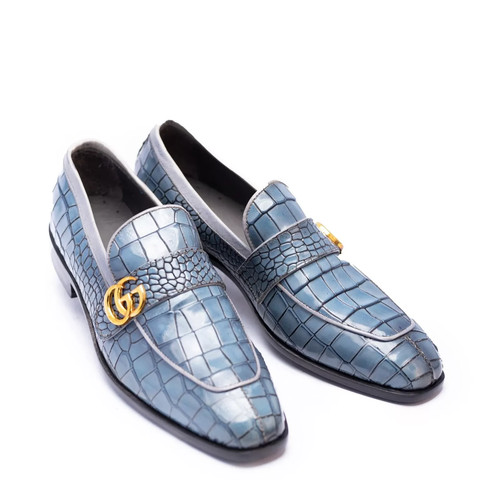 Handmade blue crocodile - blue,