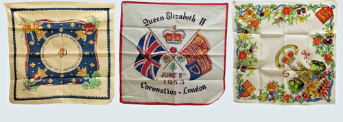 Three vintage handkerchief - vintage,