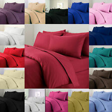 Plain Dyed Polycotton Duvet Quilt Cover Bedding Set Pillowcases Bright colours