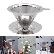 Mesh Coffee Filter Stainless Steel Paperless Pour Over Cone Dripper Reusable 