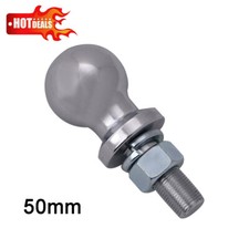 50MM Tow Ball with 19MM Threaded Hitch Pin - 2" 3/4" Short Trailer Coupling ATV^