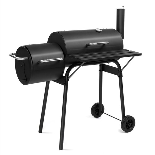 Charcoal bbq grill with smoker - with,