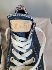 women's all star converse size 5 denim look with checked inner design