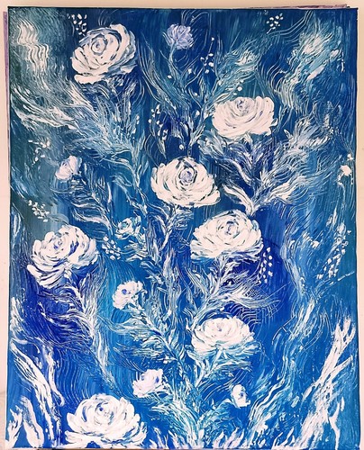 Feeling blue acrylic - 'feeling, blue'