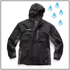 Scruffs Mens Rain Jacket Waterproof Worker Jacket Work Coat Black / Graphite