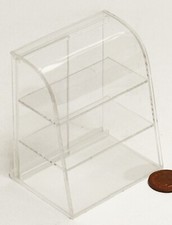 Dolls House Shop Display Tall Curved Clear Perspex Shelf Unit Accessory tumdee