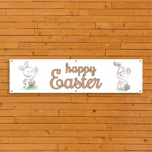 Happy easter pvc banner - happy,