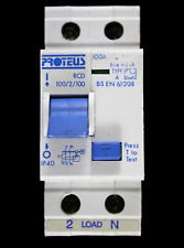 PROTEUS 100 AMP 100mA DOUBLE POLE RCD TYPE A 100/2/100