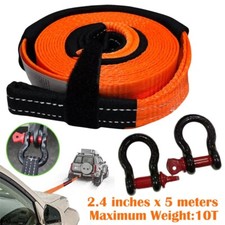 Tow Rope 5Mx6cm,10 Ton Off-Road Recovery Tow Strap with 2 Reinforced Shackles
