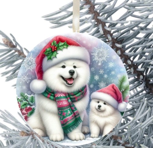 Samoyed hanging bauble gift - samoyed,