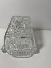 Vintage pressed glass butter