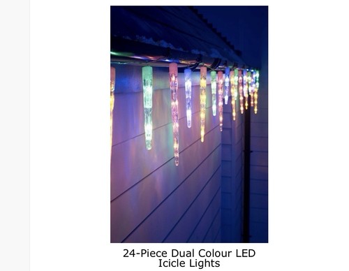 Christmas icicle lights - lights, 24