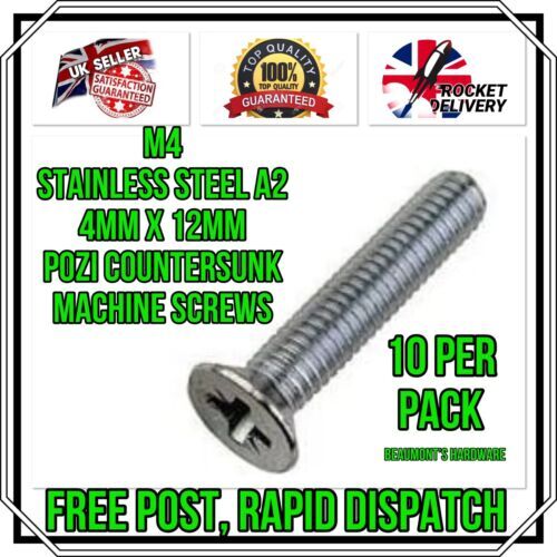 10x 12mm countersunk - x,