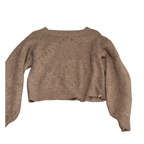 Taupe pointelle diamond knit - taupe,