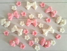Edible fondant bows flowers - fondant,