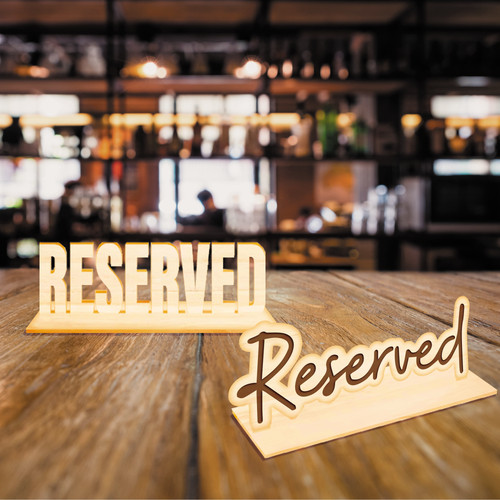 Reserved wooden sign table - reserved,