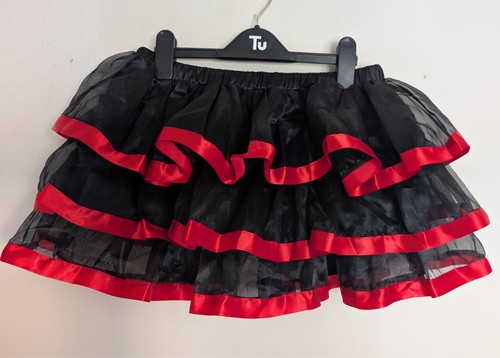 Red black layered - layered, skirt