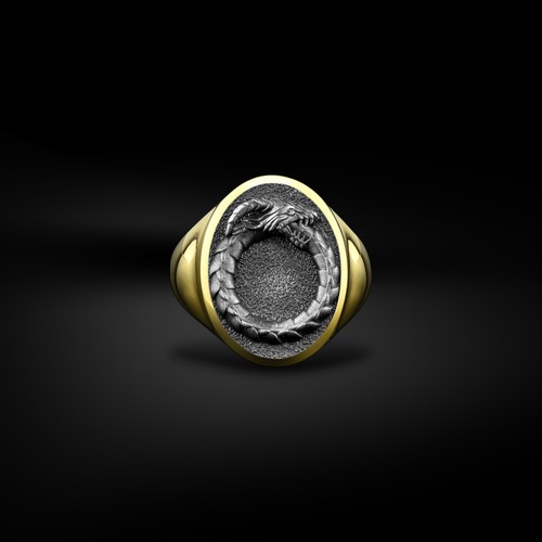 925 sterling silver - silver, ouroboros