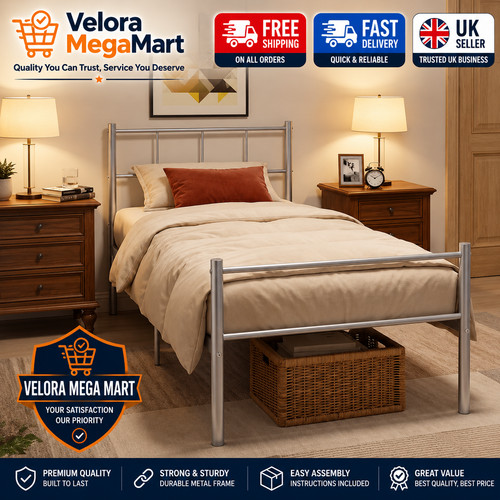 3ft single metal bed - metal, frame