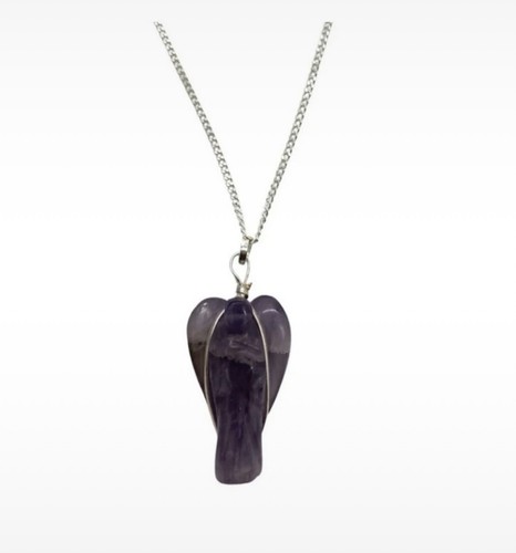 Angel necklace crystal pendant - crystal,