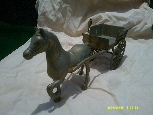 Brass horse cart figuirine - horse,