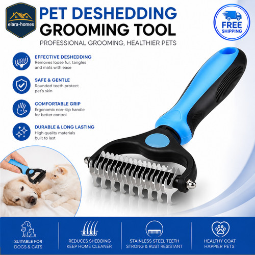 Pet deshedding brush dog hair - pet,