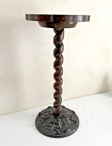 Vtg hand carved - wood, pedestal