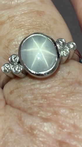 Star sapphire and diamond